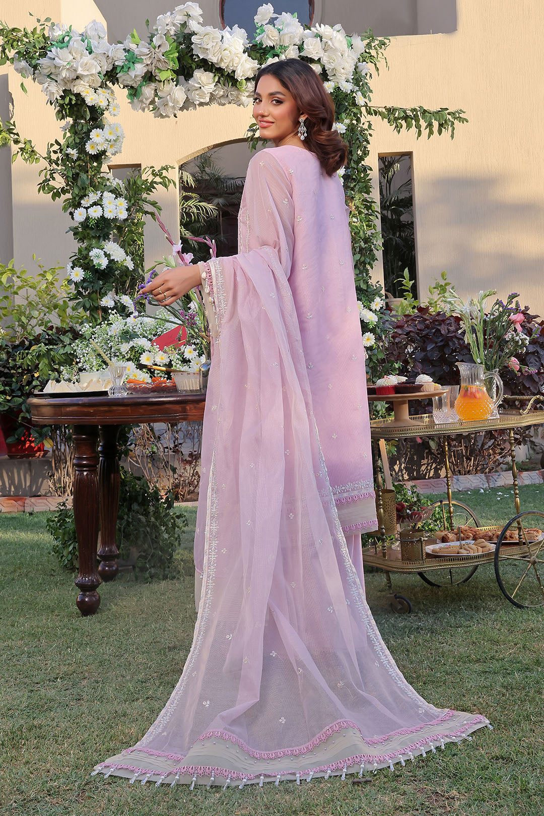 Unstitched Embroidered Khaddi Net Suit | UN-S8003