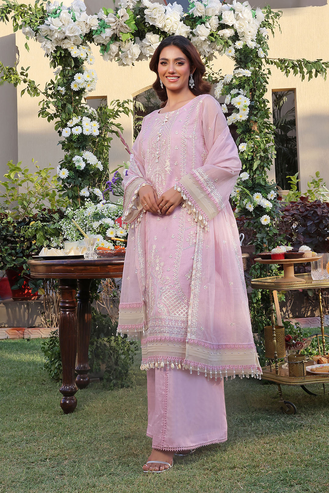 Unstitched Embroidered Khaddi Net Suit | UN-S8003