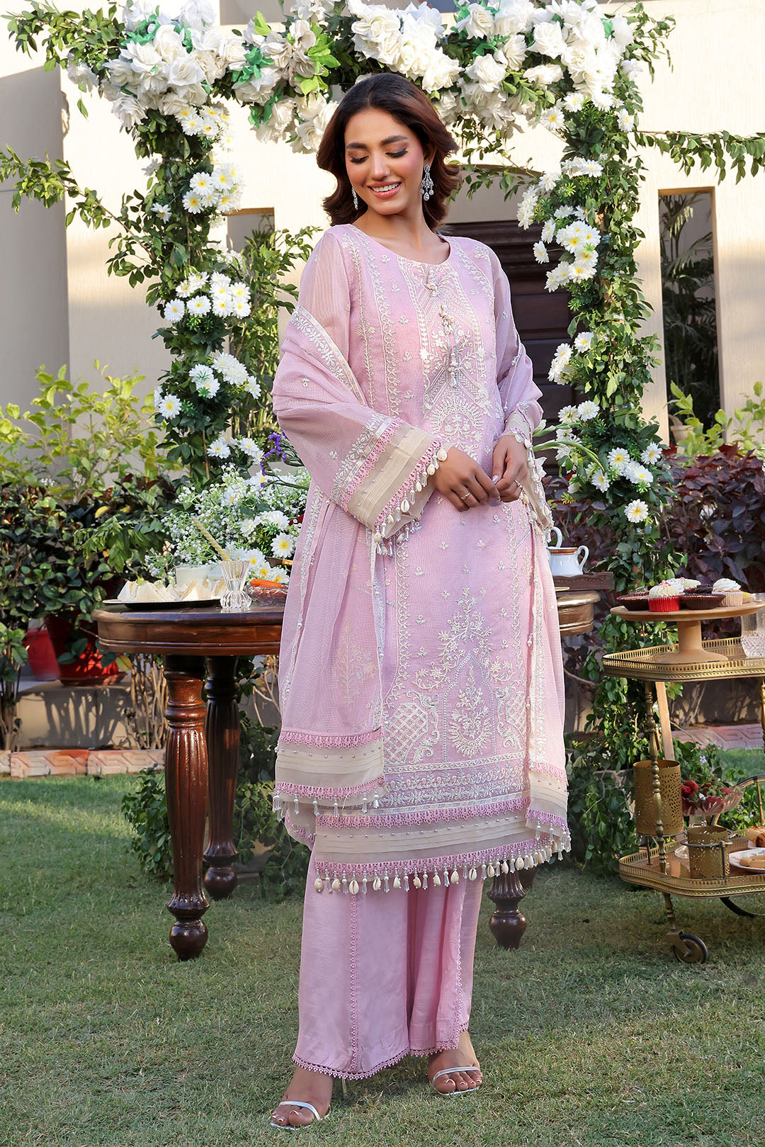 Unstitched Embroidered Khaddi Net Suit | UN-S8003
