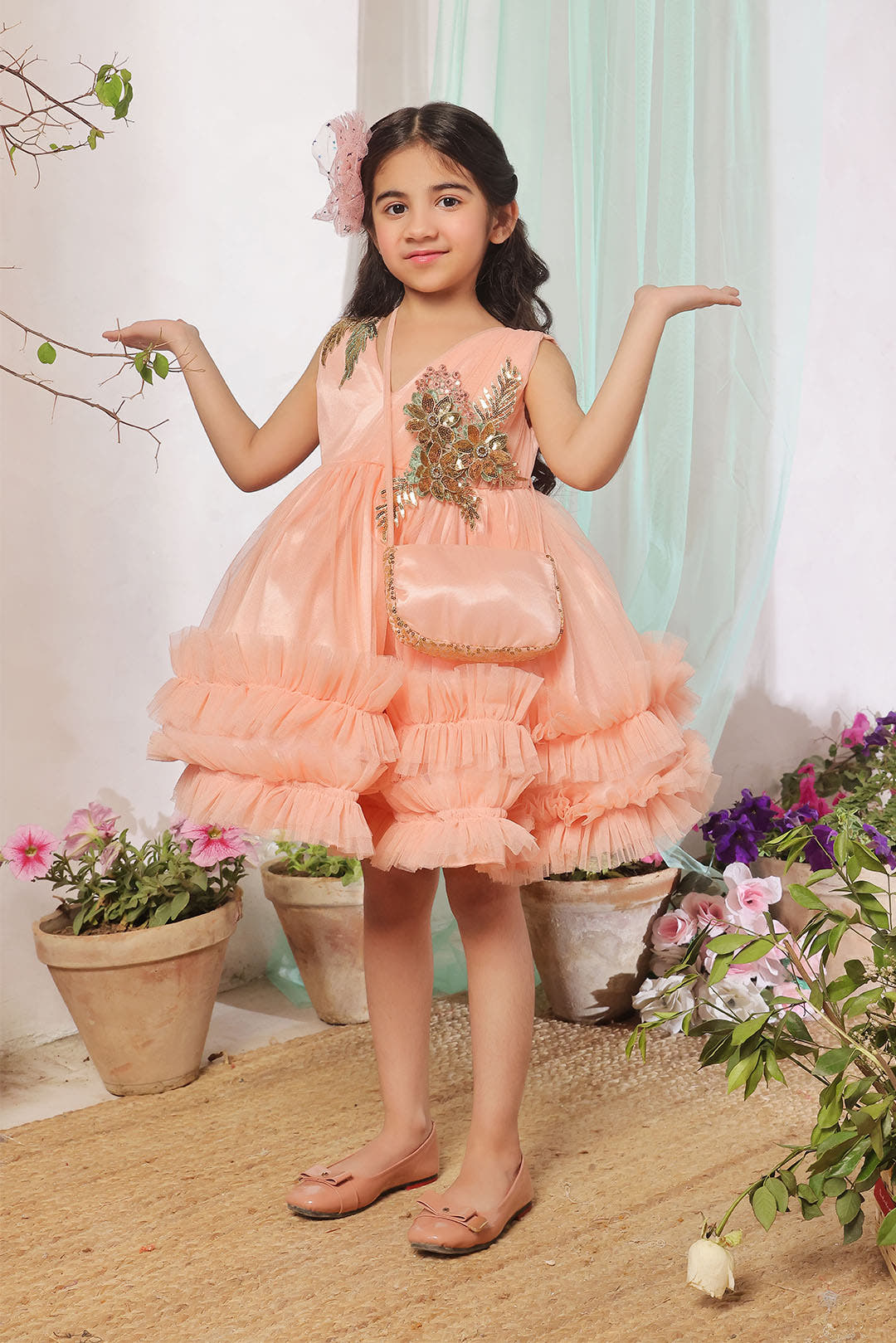 SANA'S net frock Pakistan Eid