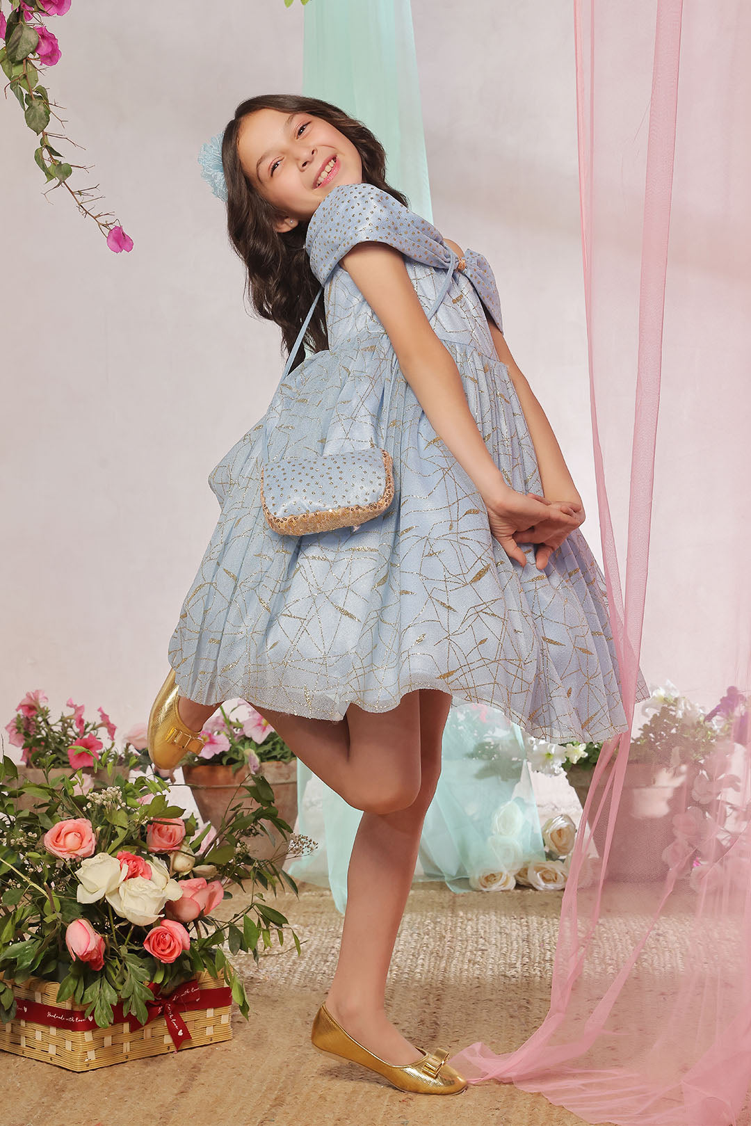 Bow Shoulder Fancy Frock | Eid Edit | F2353