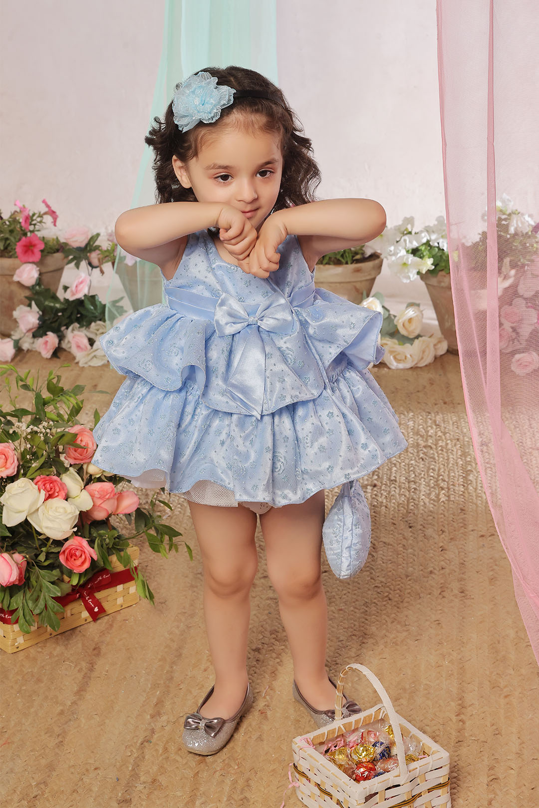 SANA'S blue fancy frock Pakistan occasion wear