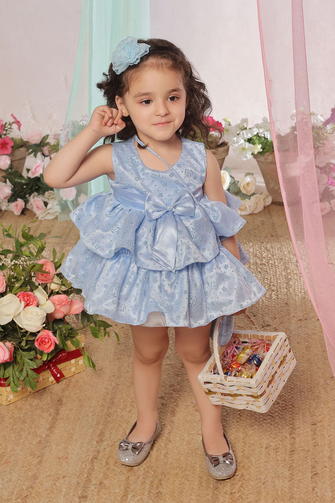 SANA'S blue fancy frock Pakistan occasion wear