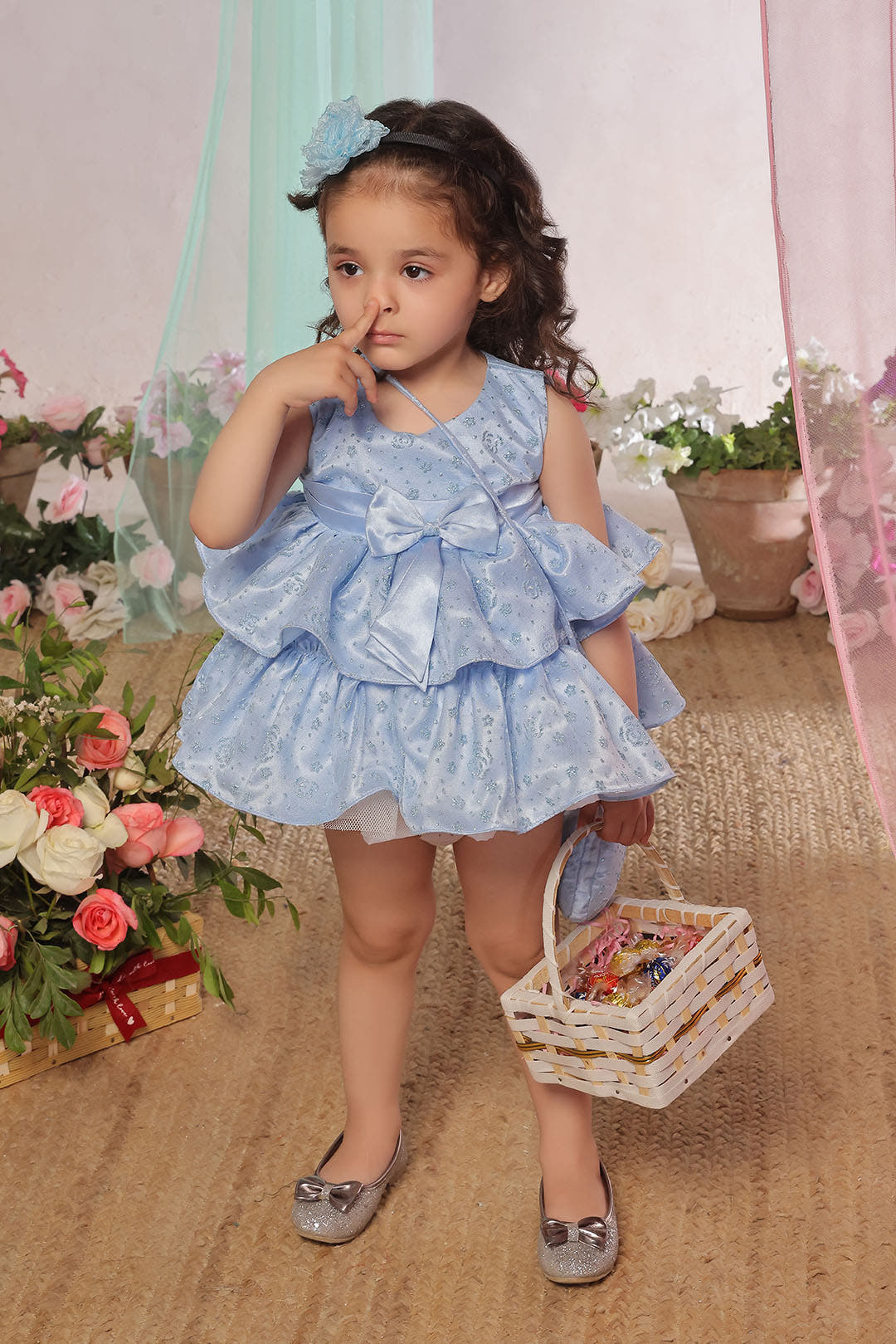 SANA'S blue fancy frock Pakistan occasion wear