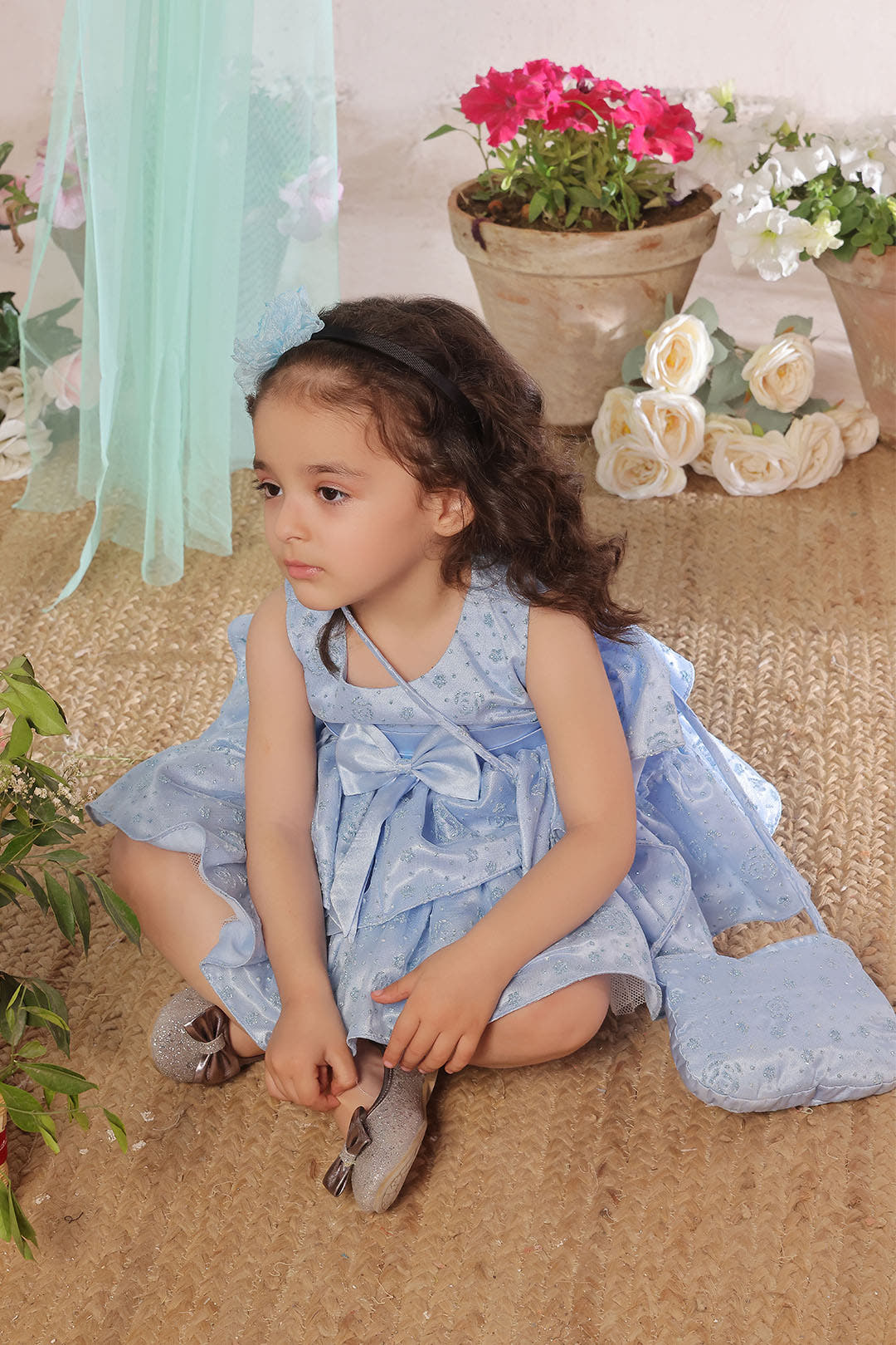 SANA'S blue fancy frock Pakistan occasion wear
