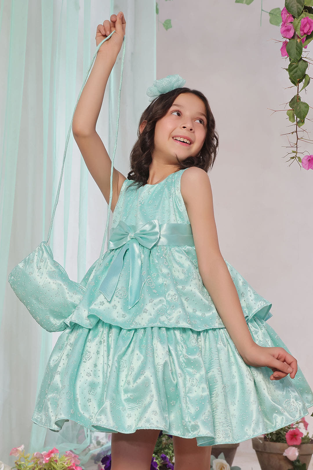 SANA'S green fancy frock Pakistan occasion wear