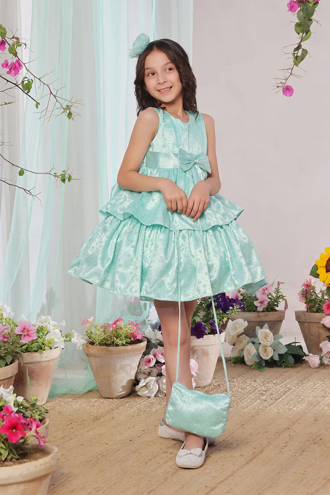 SANA'S green fancy frock Pakistan occasion wear