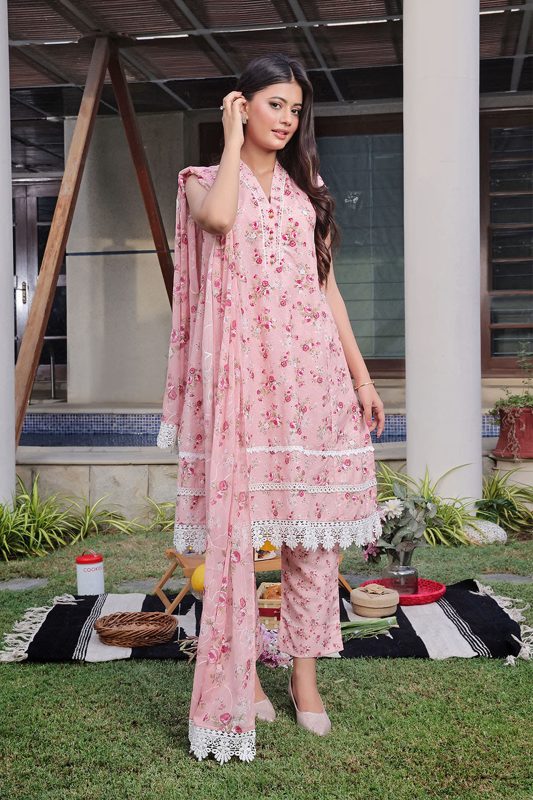 SANA'S printed cotton suit Pakistan occasion wear