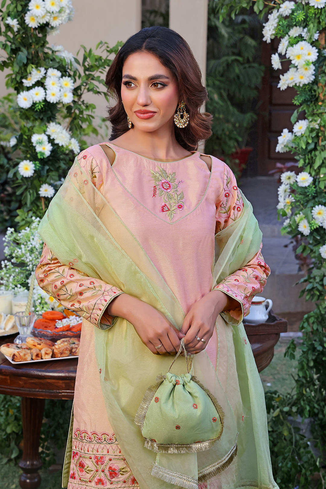 SANA'S red embroidered gharara suit Pakistan occasion wear