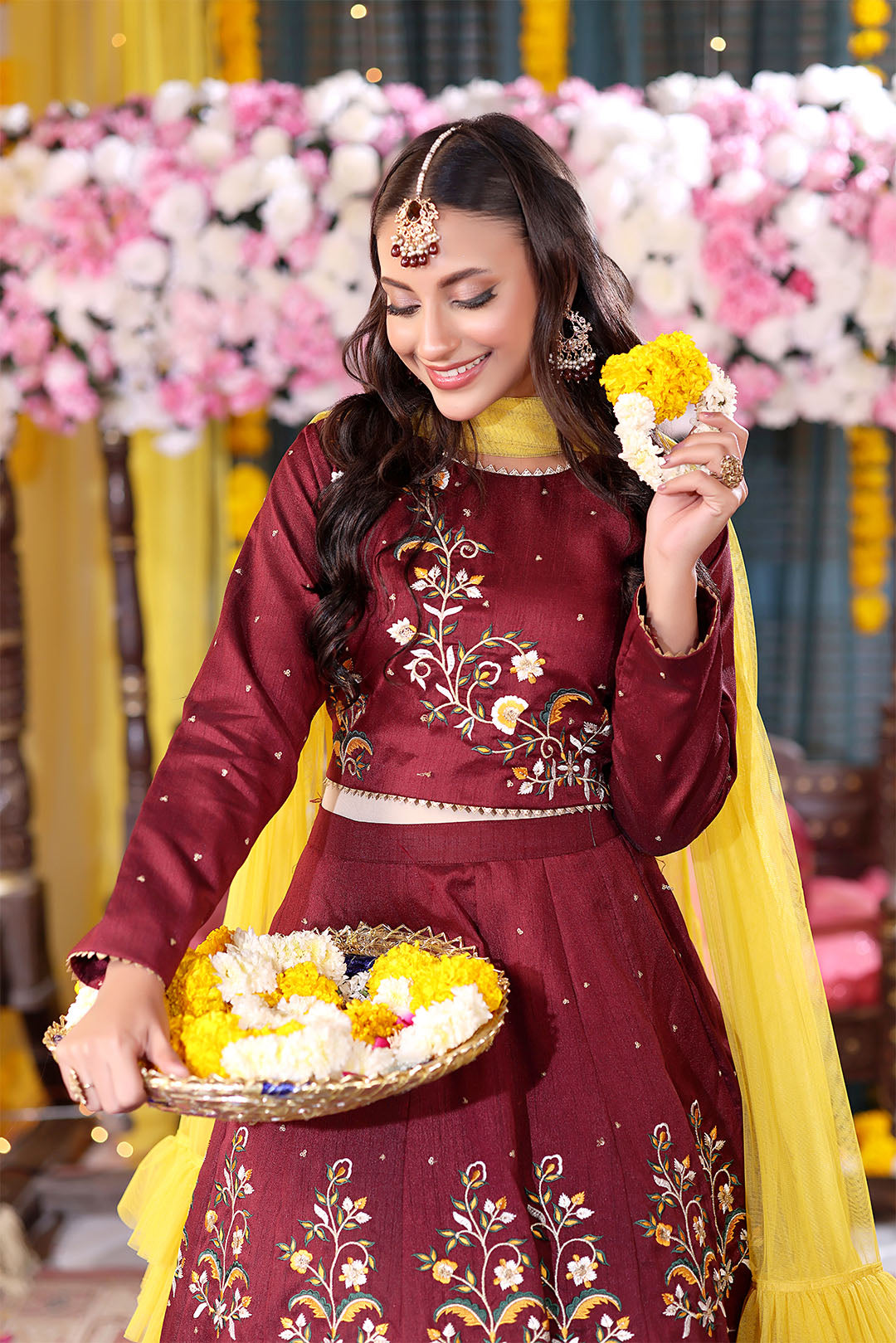 Resham Embroidered Raw Silk Lehenga Choli | SHENDI | L123274