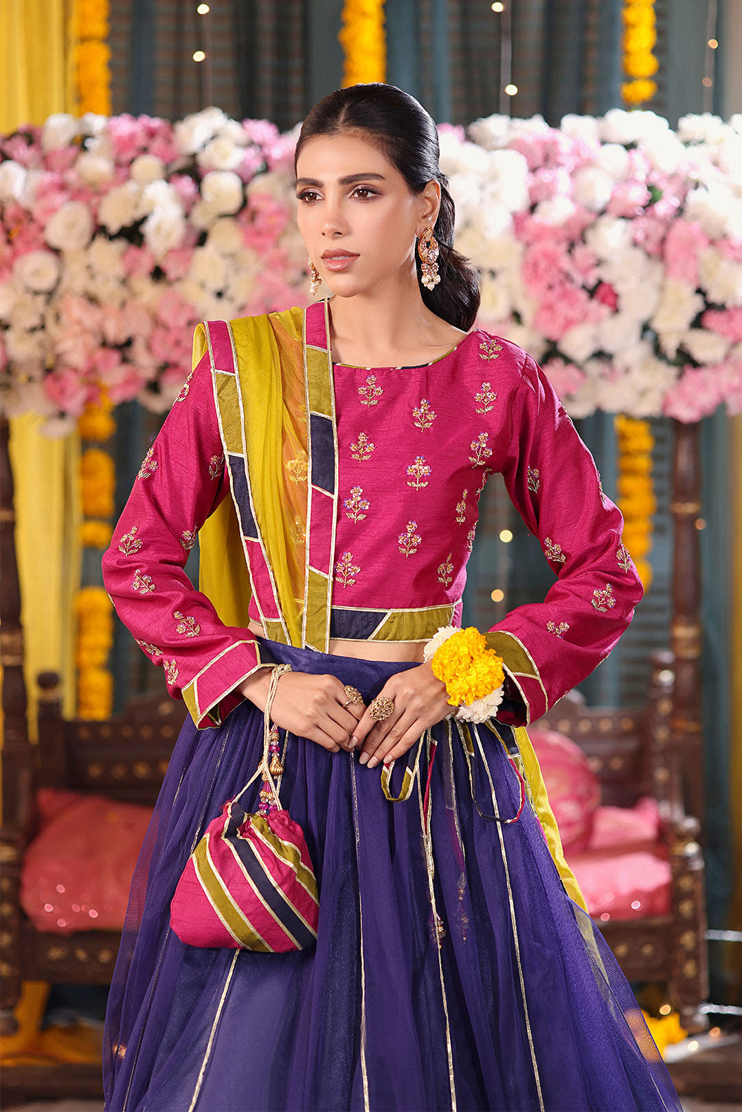 SANA'S red embroidered net lehenga Pakistan occasion wear