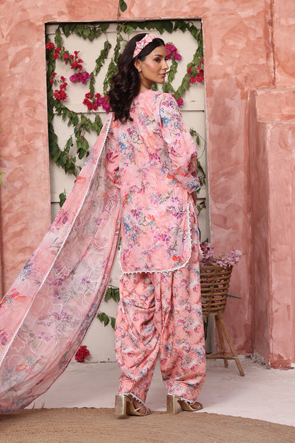 Floral Printed Lawn Chicken Kari 3pc Suit | S-Prints | S123295