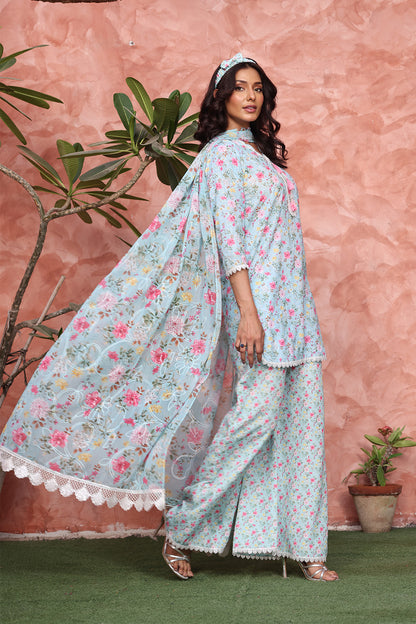 Floral Printed Lawn Chicken Kari 3pc Suit | S-Prints | S123296