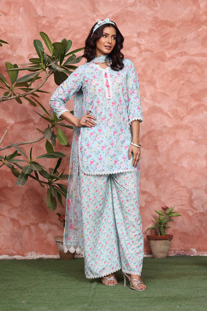 Floral Printed Lawn Chicken Kari 3pc Suit | S-Prints | S123296