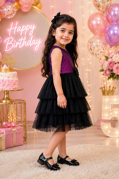 Sparkle & Tiered Tulle Partywear Frock