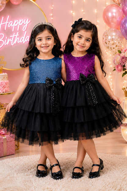 Sparkle & Tiered Tulle Partywear Frock