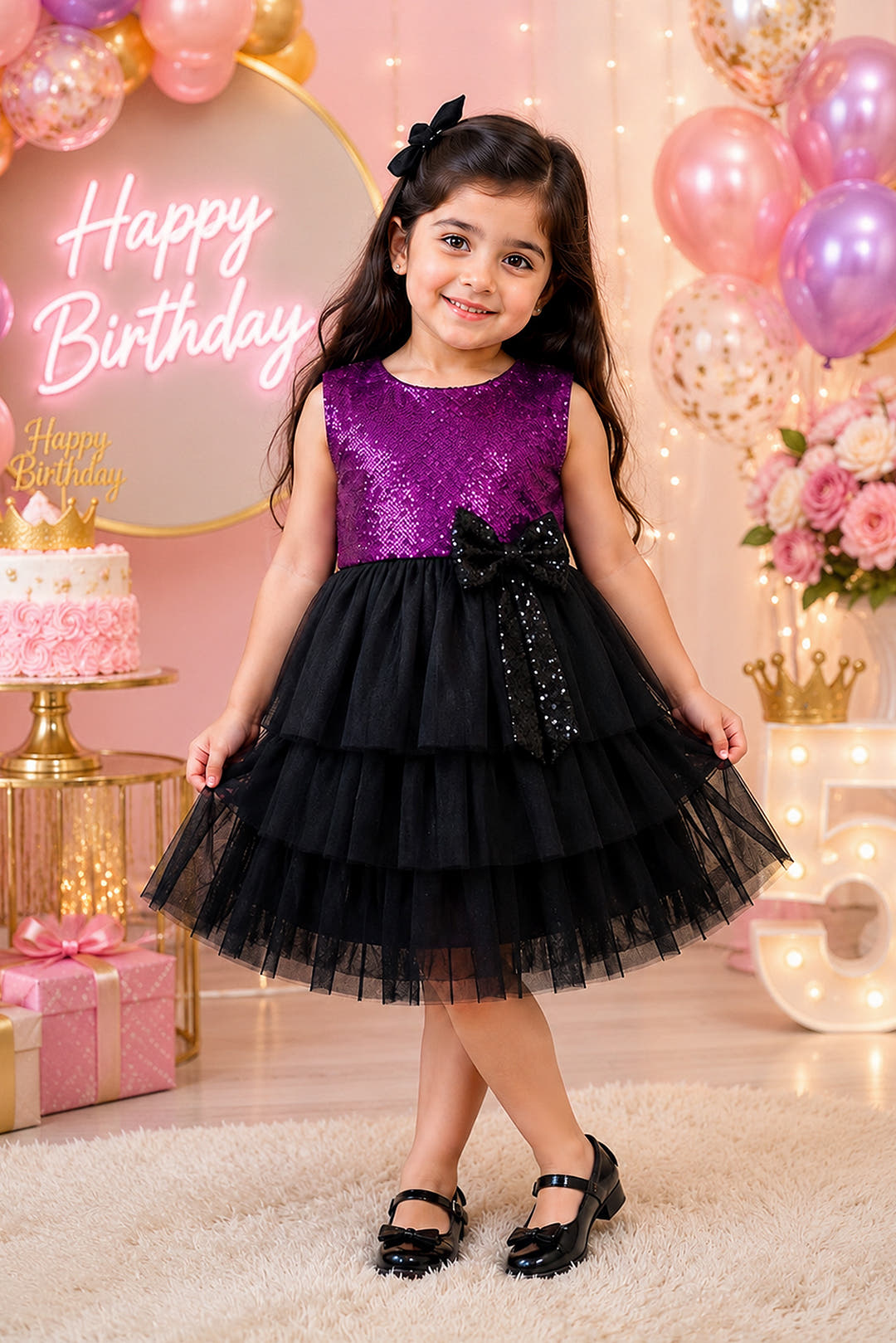 Sparkle & Tiered Tulle Partywear Frock