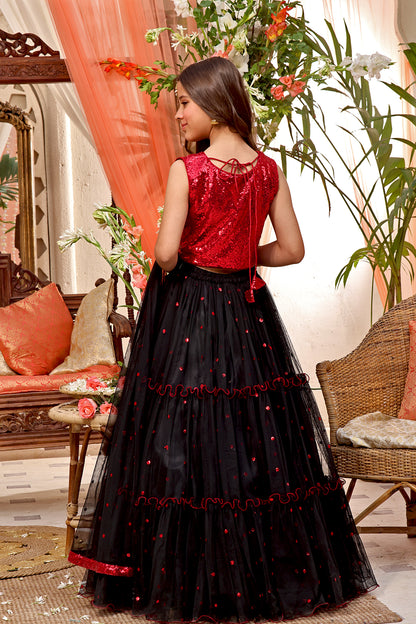 Sequins & Net Lehenga Choli | SHENDI | L3190 & L123190