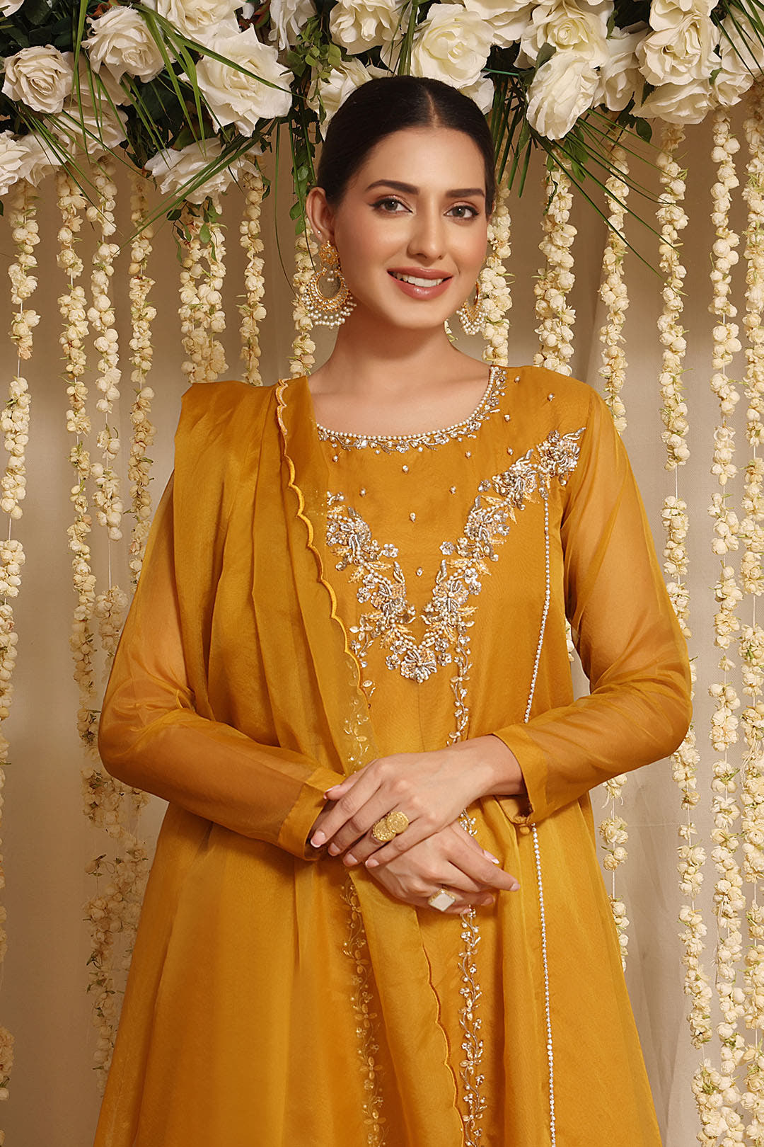 SANA'S red embroidered suit Pakistan occasion wear