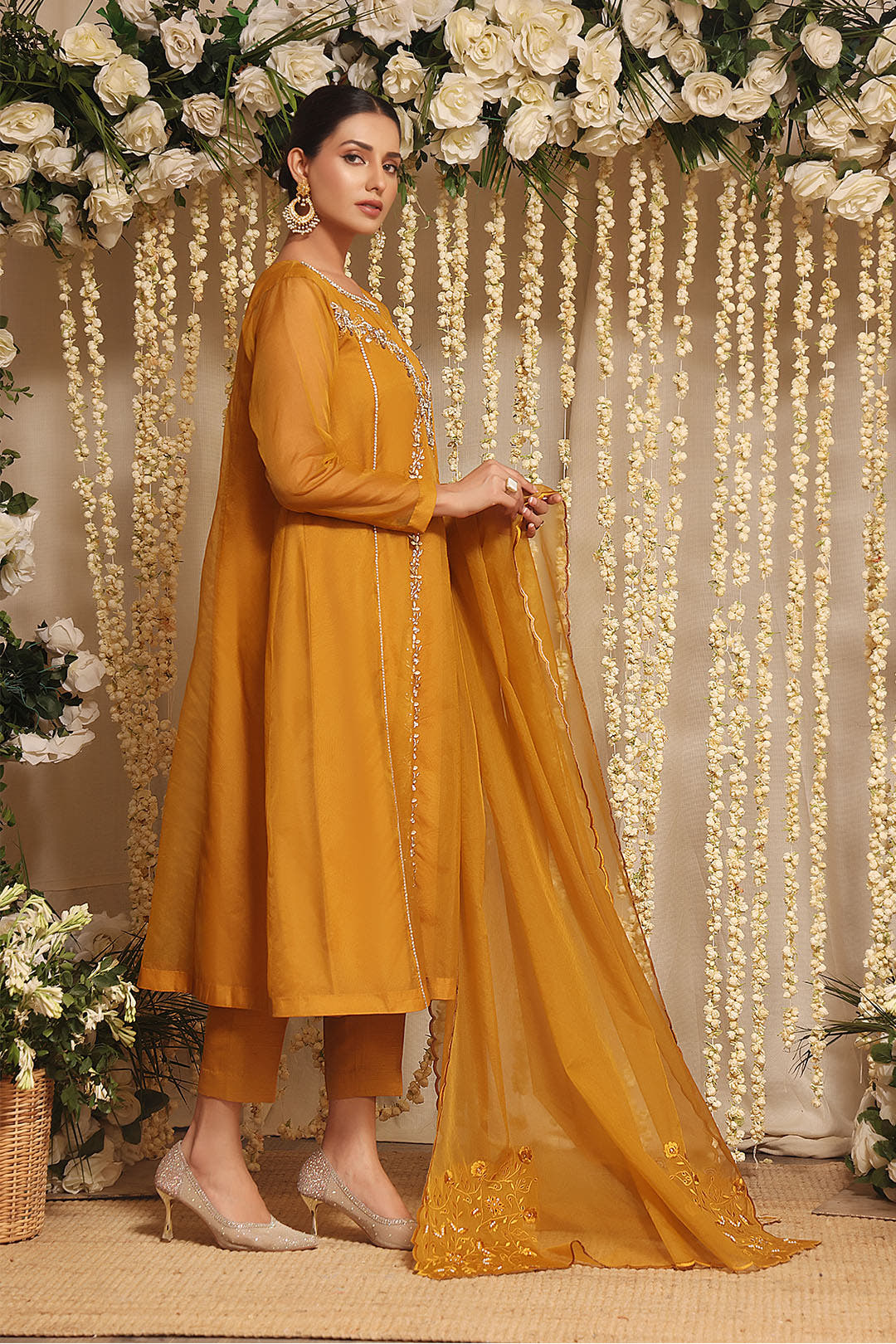 SANA'S red embroidered suit Pakistan occasion wear