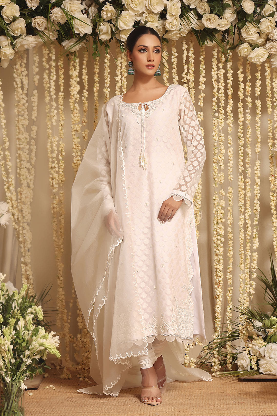 SANA'S red embroidered suit Pakistan occasion wear