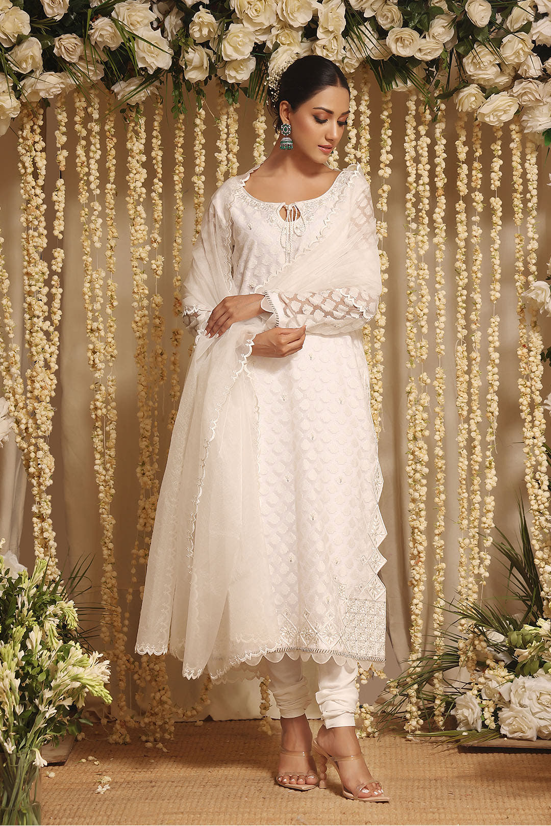 SANA'S red embroidered suit Pakistan occasion wear