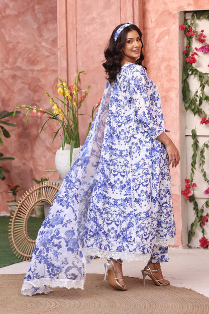 Floral Printed Lawn Chicken Kari 3pc Suit | S-Prints | S123294