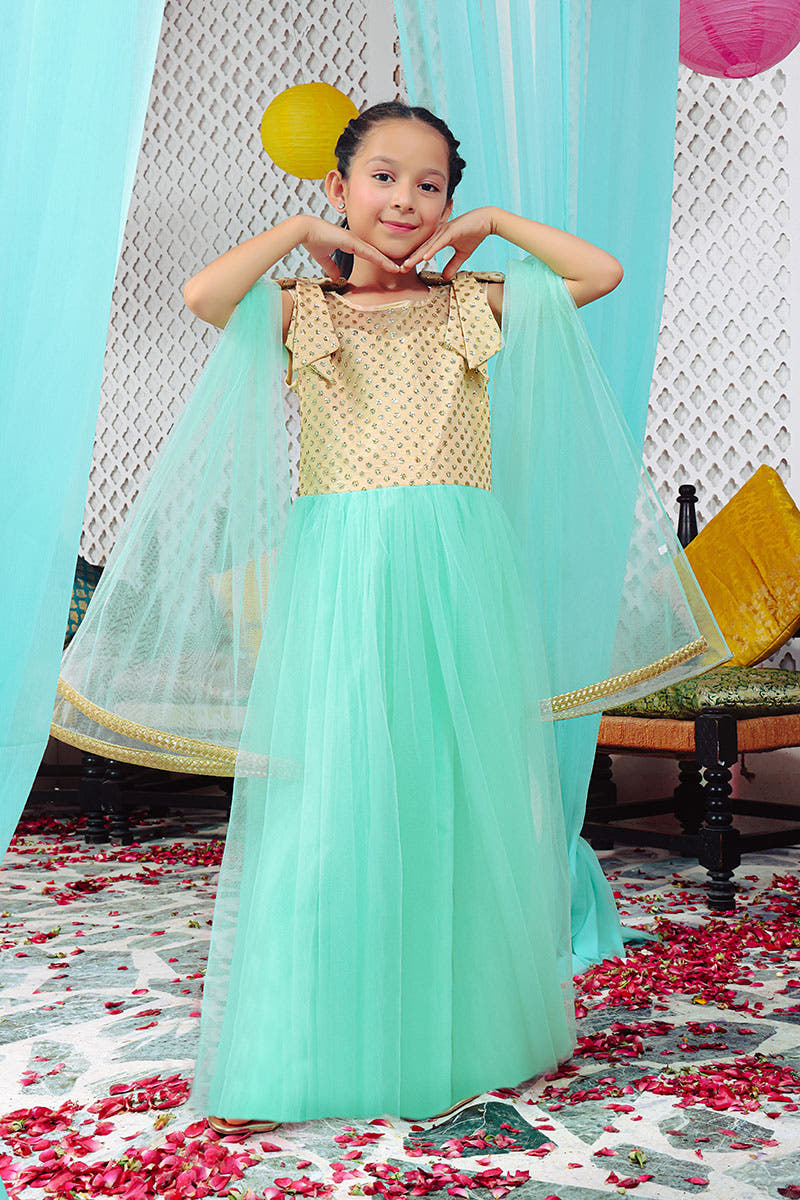 SANA'S net maxi dress Pakistan occasion wear