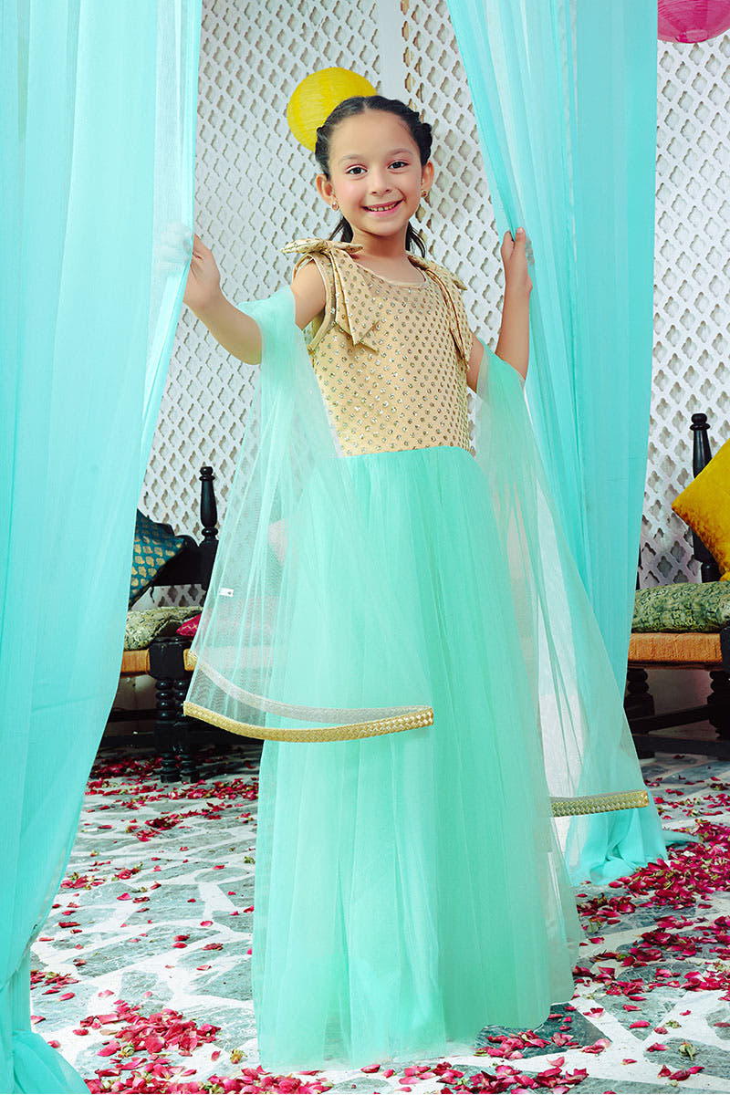 SANA'S net maxi dress Pakistan occasion wear