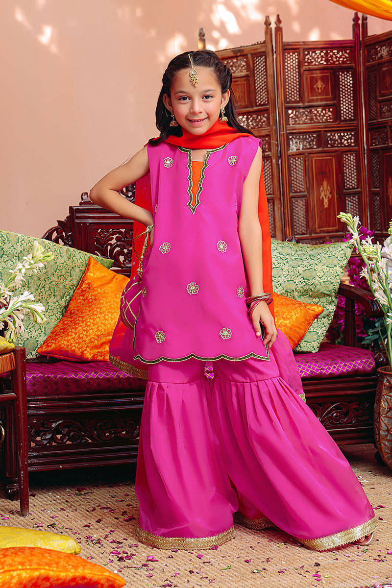 SANA'S red embroidered gharara suit Pakistan occasion wear