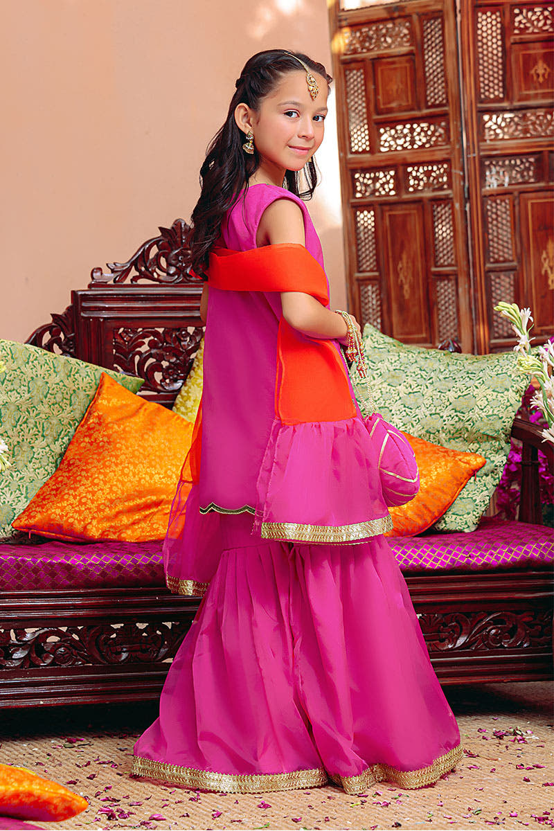 SANA'S red embroidered gharara suit Pakistan occasion wear