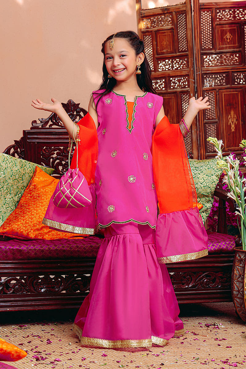 SANA'S red embroidered gharara suit Pakistan occasion wear