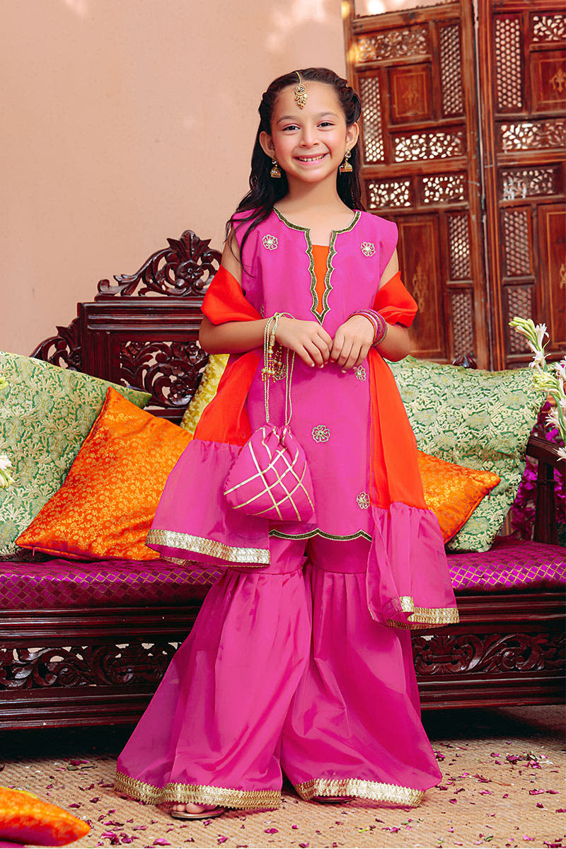 SANA'S red embroidered gharara suit Pakistan occasion wear