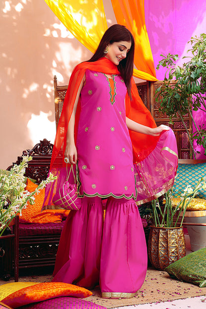 Zari Embroidered Gharara Suit | SHENDI | G123180