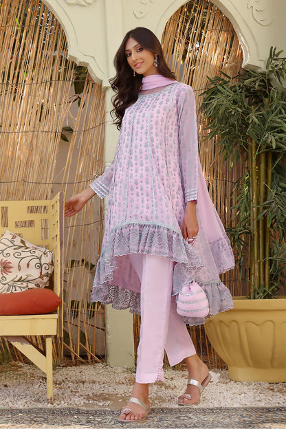 Screen Printed Chiffon 3pc Suit | TEHWAAR | S123103