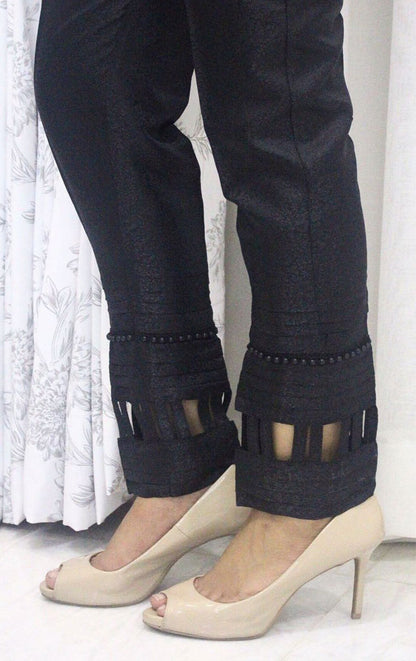 Self Banarsi Cutwork Pants | BOTTOMS | T1130