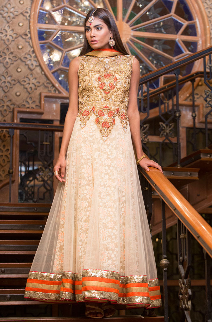 Embroidered Net Maxi | FC16 | 120998 - SANA'S