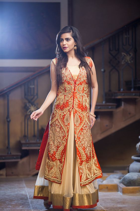 Embroidered Raw Silk Sharara | FC16 | 17041 - SANA'S