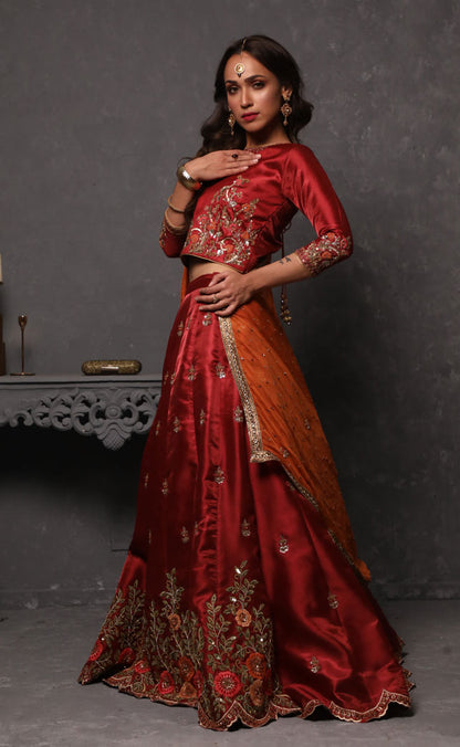 Handwork Embroidered Taffeta Luxury Lehenga Choli | SHAHIZAIB | L201917