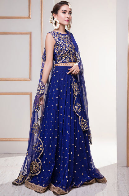 Mirror Embroidered Fine Net Lehenga Choli | SHAHIZAIB Vol 2 | L201926