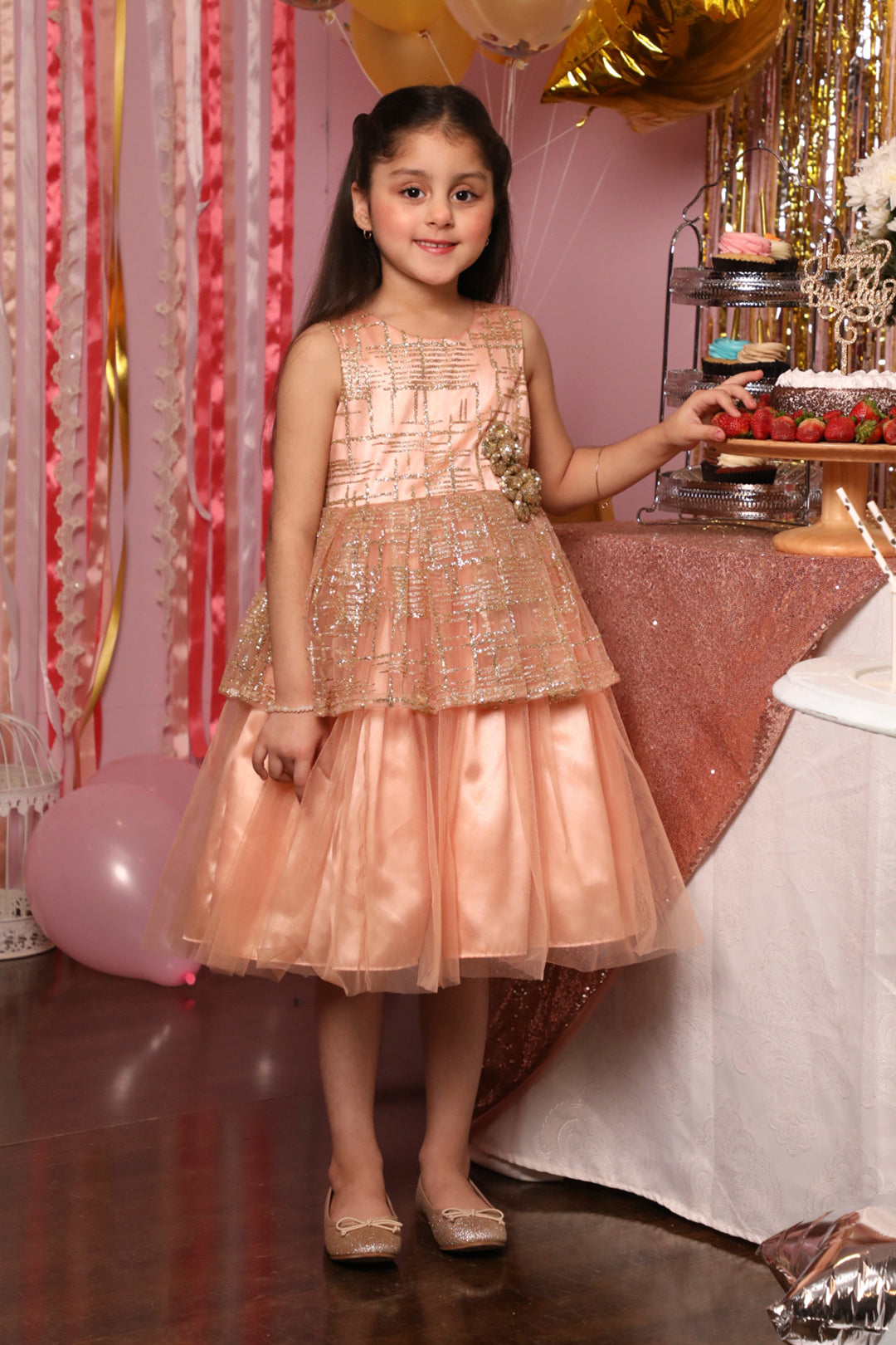 Textured Sequins Net Frock | BIRTHDAY BASH | F2028