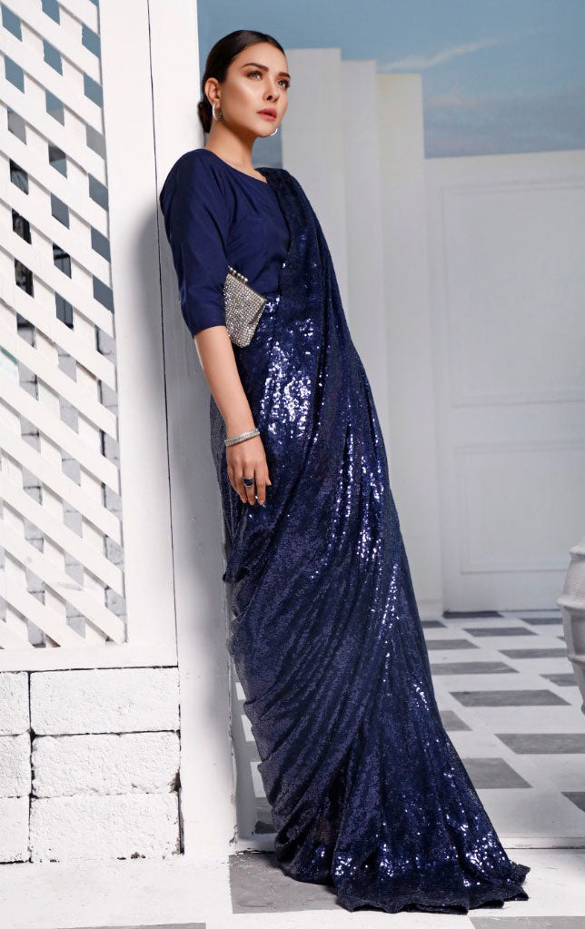Self Sequins Classic Saree | SHENDI | SR202380