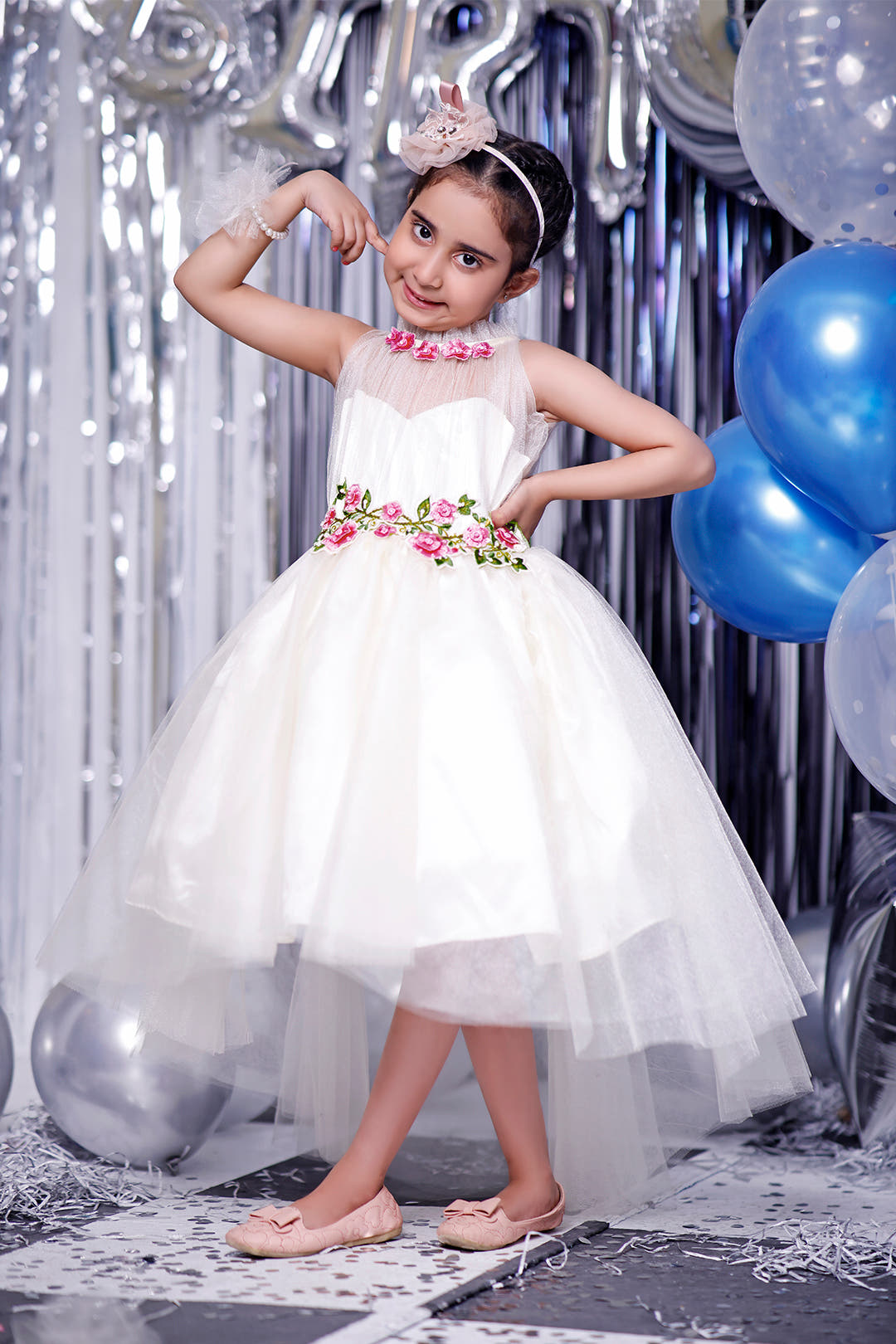 SANA'S net frock Pakistan party wear