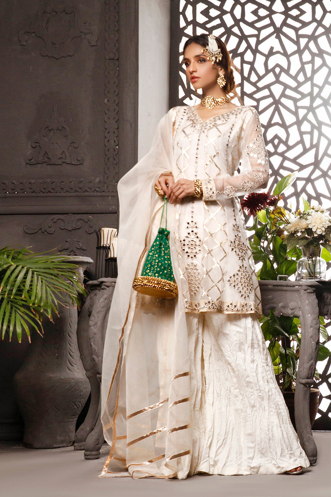 SANA'S organza plazo suit Pakistan occasion wear