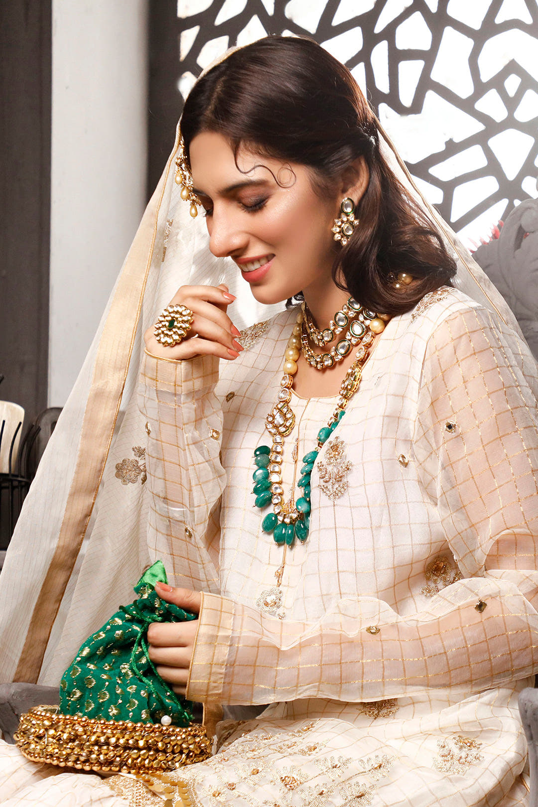 SANA'S red embroidered organza gharara suit Pakistan occasion wear