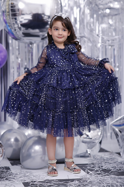 Ruffled Glitter Net Frock | BIRTHDAY BASH | F2082