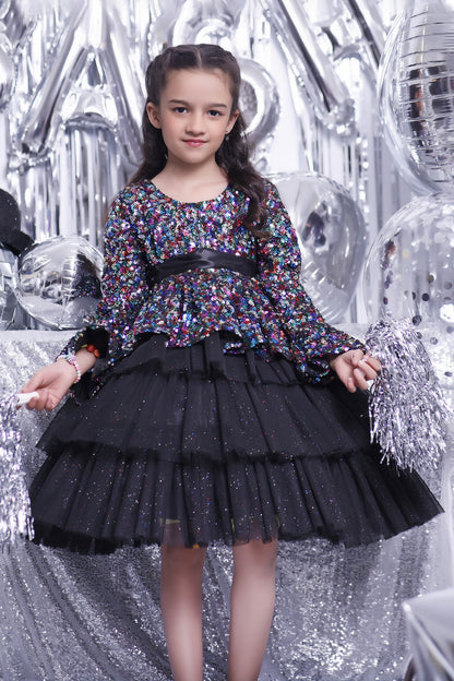 Multi Sequins Flayer Frock | BIRTHDAY BASH | F2090