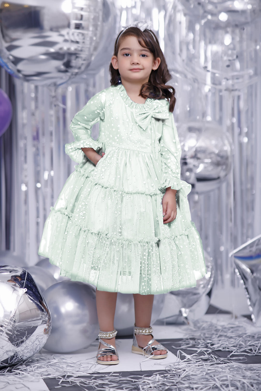 SANA'S net frock Pakistan party wear