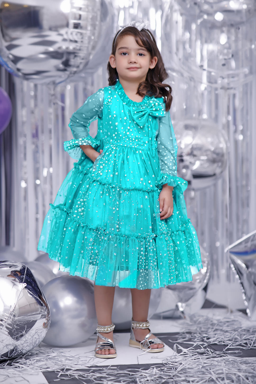 SANA'S net frock Pakistan party wear