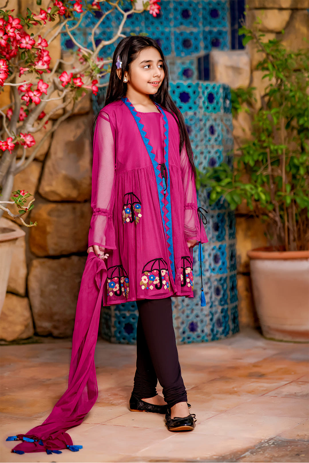 SANA'S red embroidered net suit Pakistan Eid